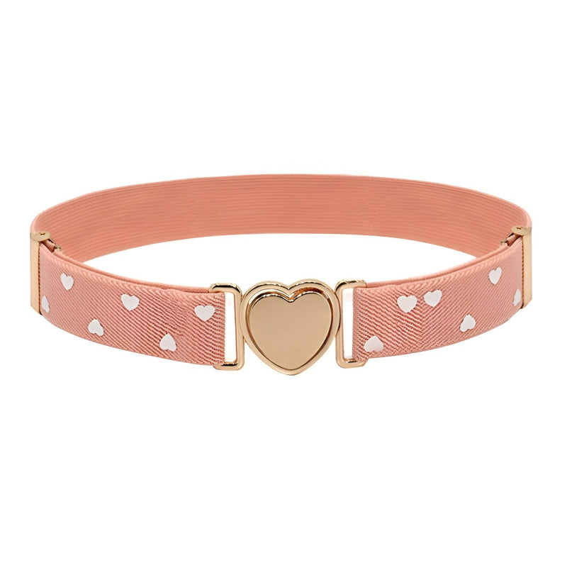 Ceinture élastique à attache rapide en forme de coeur, pour fille, à pois, modèle Maddie