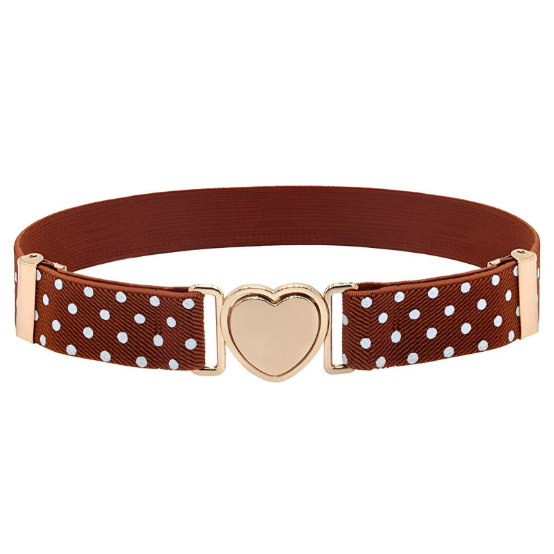 Ceinture élastique à attache rapide en forme de coeur, pour fille, à pois, modèle Sadye
