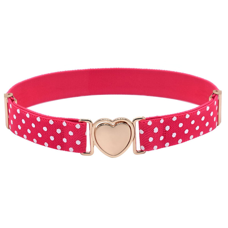 Ceinture élastique à attache rapide en forme de coeur, pour fille, à pois, modèle Sadye