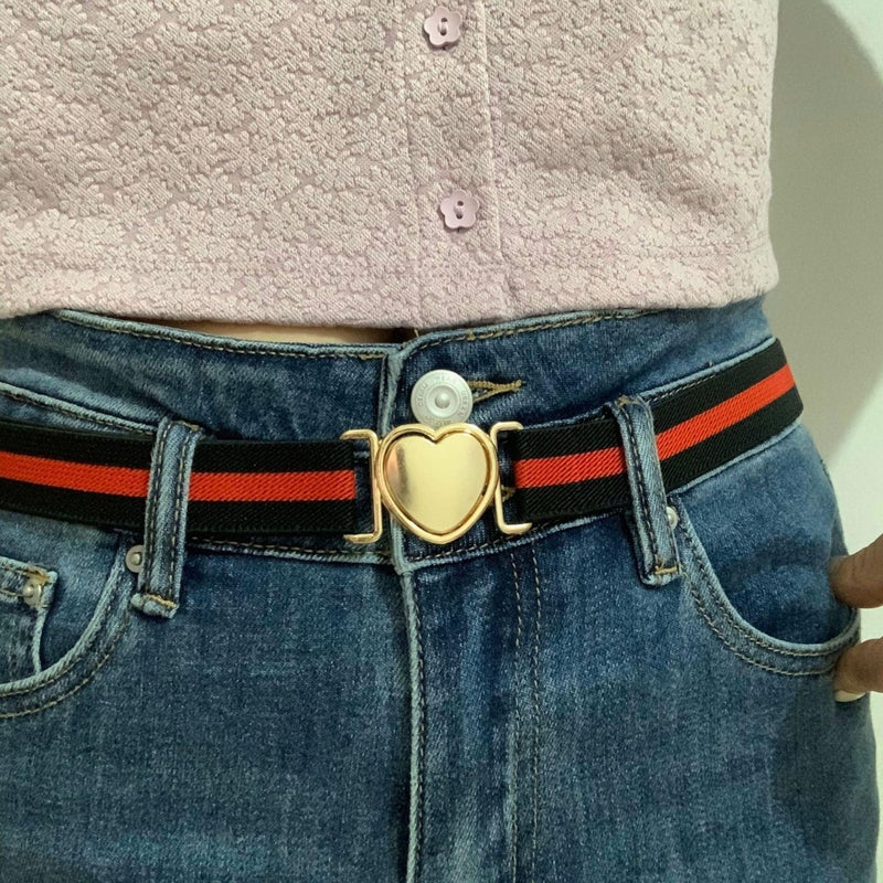 Ceinture élastique à attache rapide en forme de coeur, pour fille, modèle Dottie