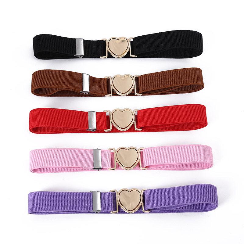Ceinture élastique à attache rapide en forme de coeur, pour fille, modèle Dottie