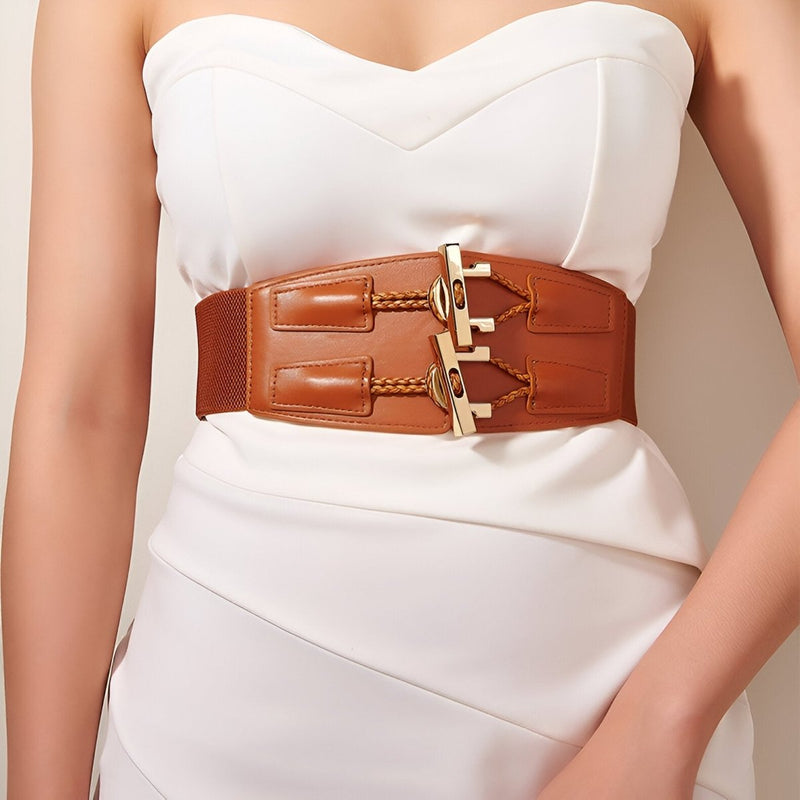 Ceinture élastique avec boucle double attache, modèle Éléonore