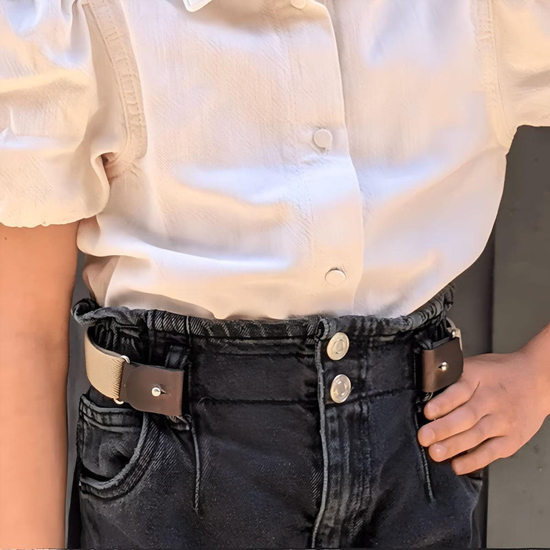 Ceinture élastique Sans Boucle Enfant à carreaux, modèle Atyps