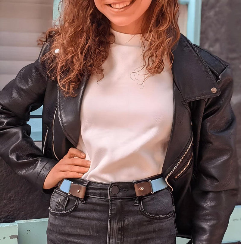 Ceinture élastique Sans Boucle Enfant à carreaux, modèle Atyps