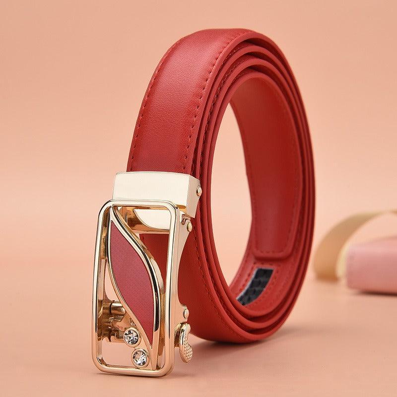 Ceinture en cuir à boucle automatique pour femme, modèle Thema