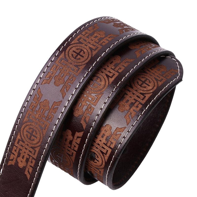Ceinture en cuir gravée Western pour Femme ou Homme, modèle Injia
