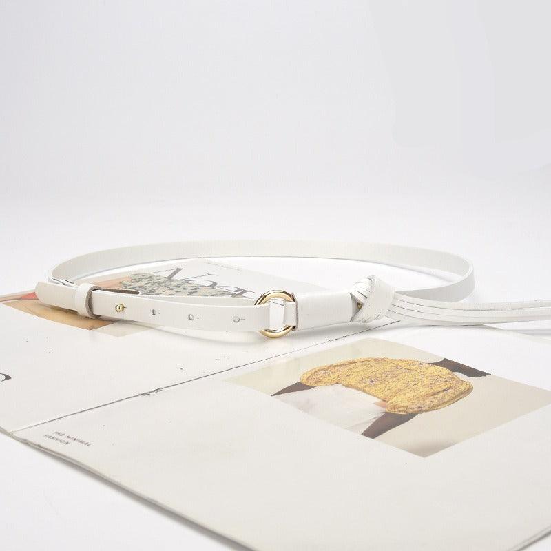 Ceinture en cuir ornée d'un pompon pour femme, modèle Vagi