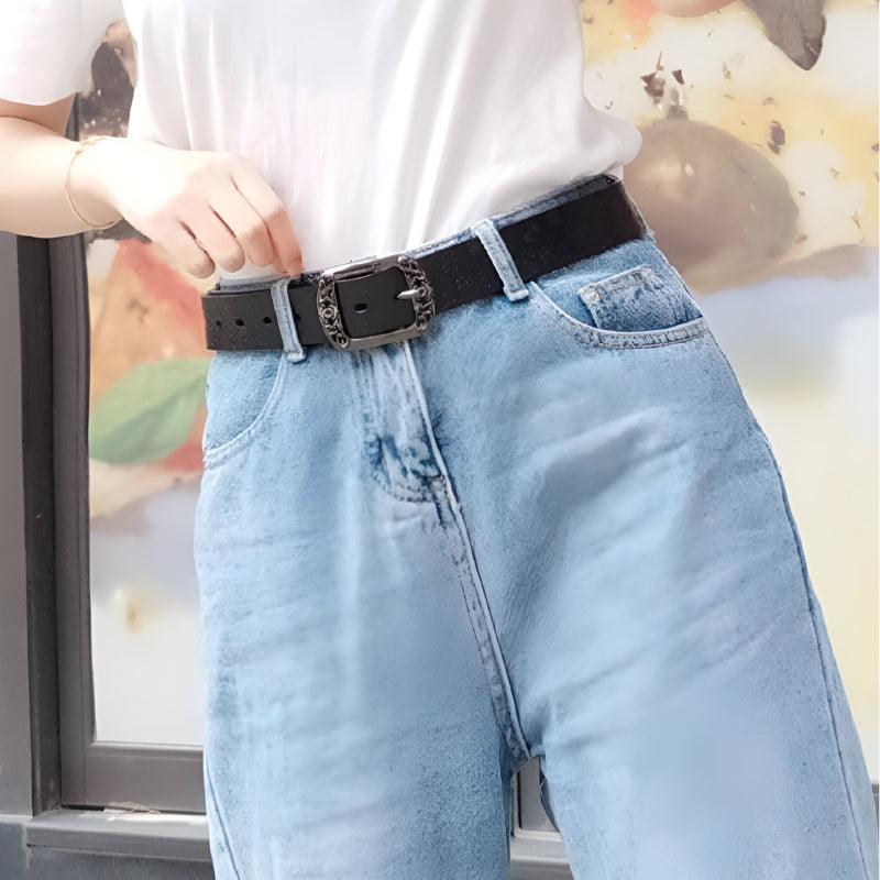 Ceinture en cuir Papillons pour femme, boucle Florale, modèle Jasmine