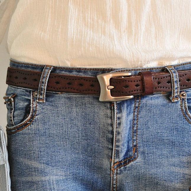 Ceinture en cuir pour femme, modèle Bahiti
