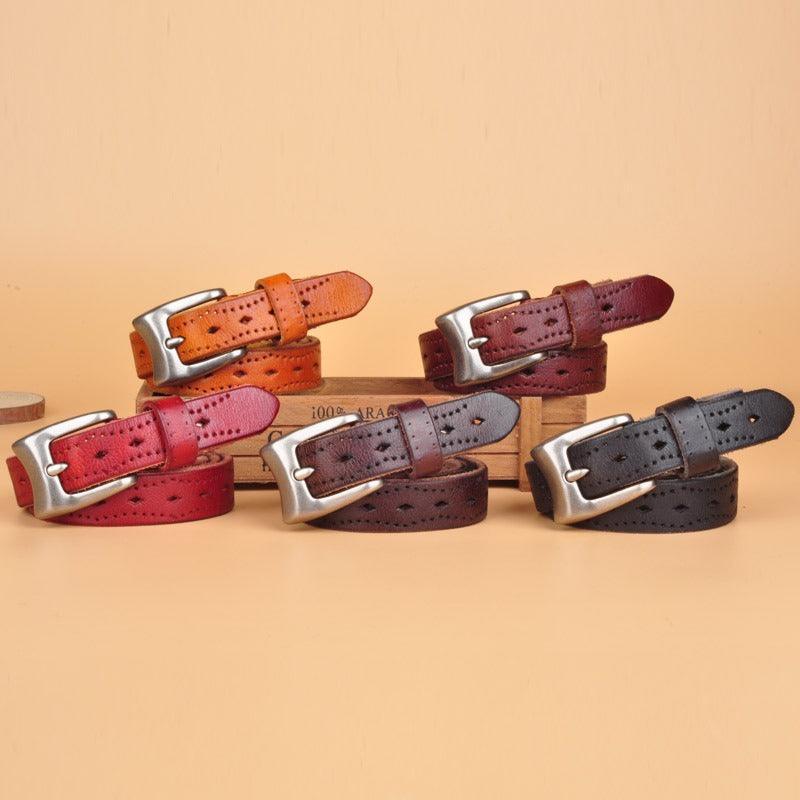 Ceinture en cuir pour femme, modèle Bahiti