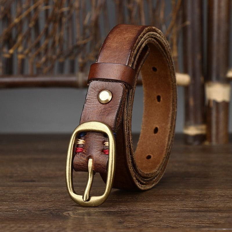 Ceinture en cuir pour femme, modèle Pibamen - La Boutique de la Ceinture