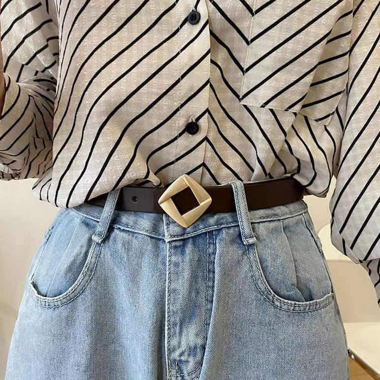 Ceinture en cuir pour femme, modèle Pridoni