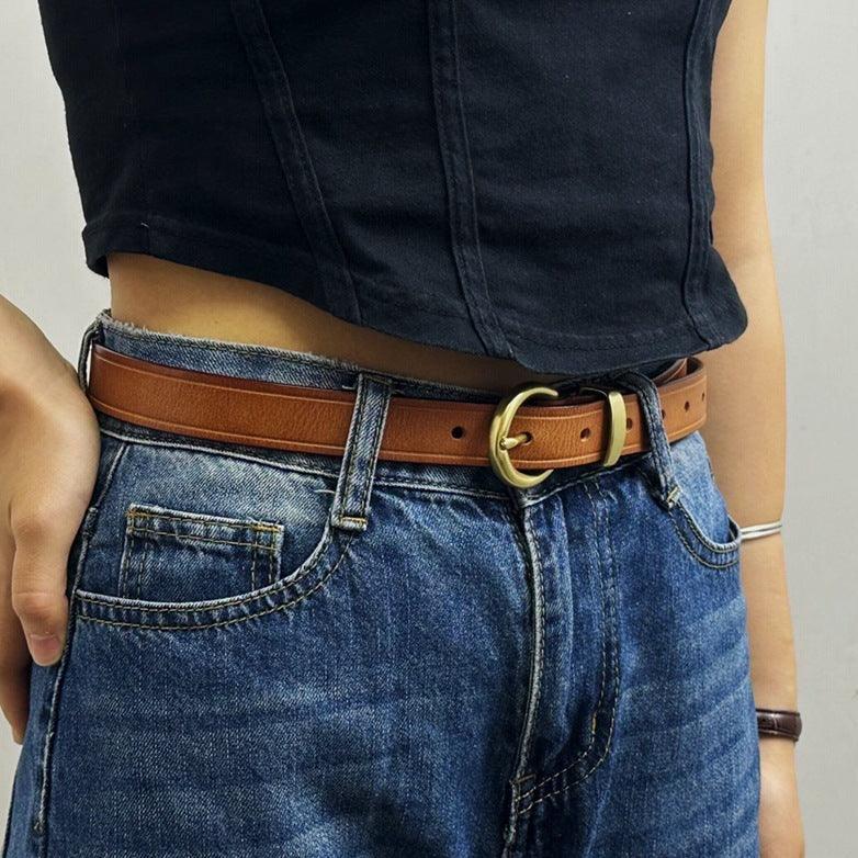 Ceinture en cuir pour femme, modèle Tharia