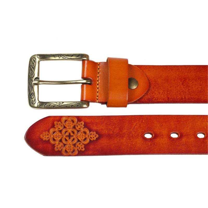 Ceinture en cuir, texturée Style Bohème pour Femme ou Homme, modèle Xioma