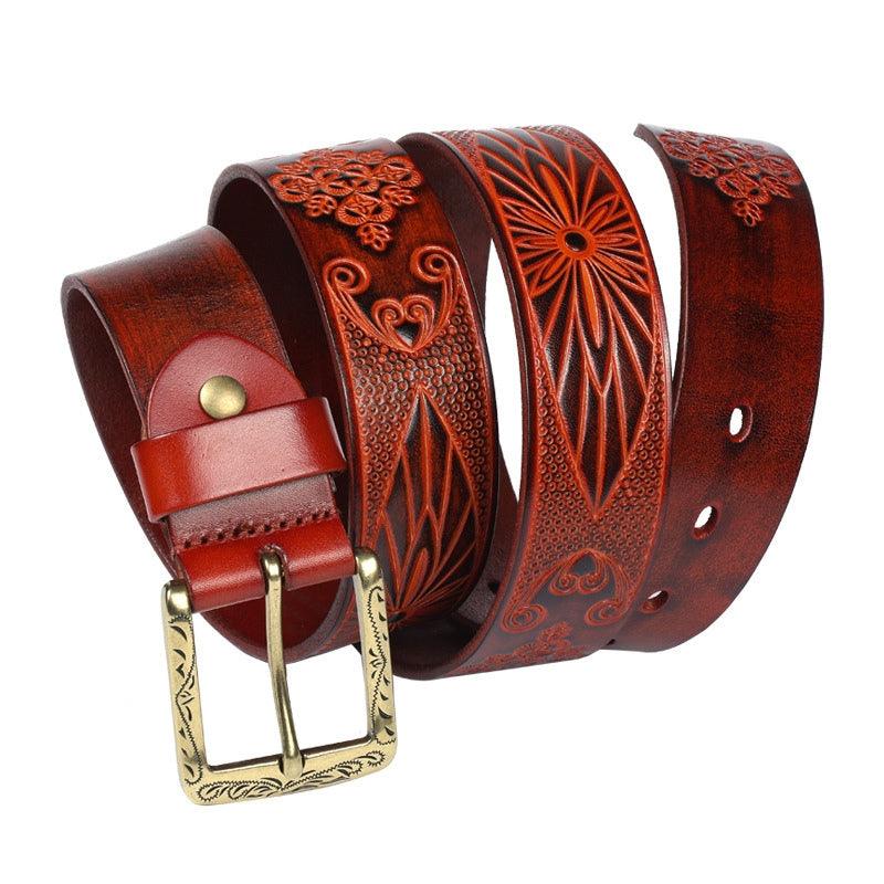 Ceinture en cuir, texturée Style Bohème pour Femme ou Homme, modèle Xioma