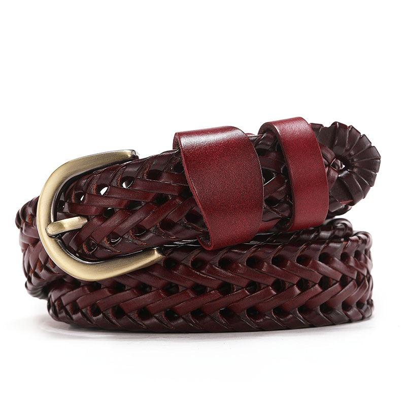Ceinture réversible en cuir Marlène Havane Marron - Ceinture luxe Femme Ceinture réversible en cuir Marlène Havane Marron - Ceinture luxe Femme