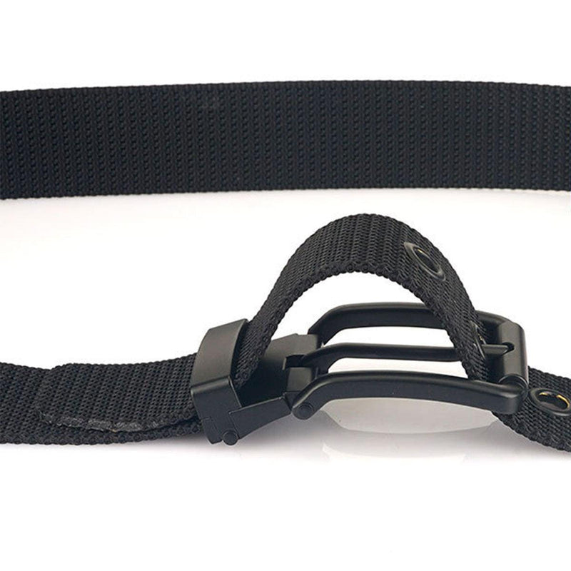 Ceinture en Toile Nylon à Rayures avec boucle noire, modèle Nariman