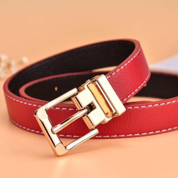 Ceinture enfant ajustable pour fille ou garçon en simili vegan, boucle dorée, modèle Fiddle