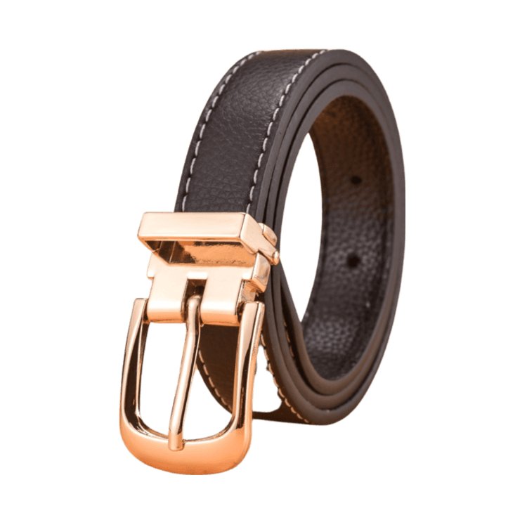 Ceinture enfant ajustable pour fille ou garçon en simili vegan, boucle dorée, modèle Jiggle