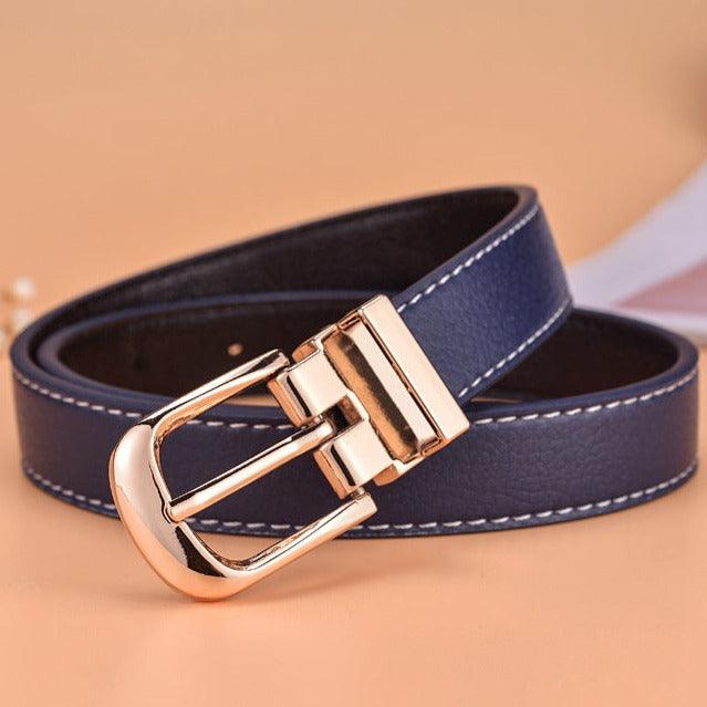 Ceinture enfant ajustable pour fille ou garçon en simili vegan, boucle dorée, modèle Jiggle