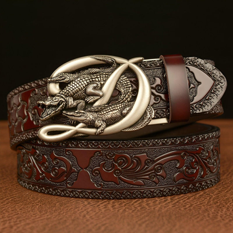 Ceinture Esprit Animal à boucle en forme de trois crocodiles, modèle Ross