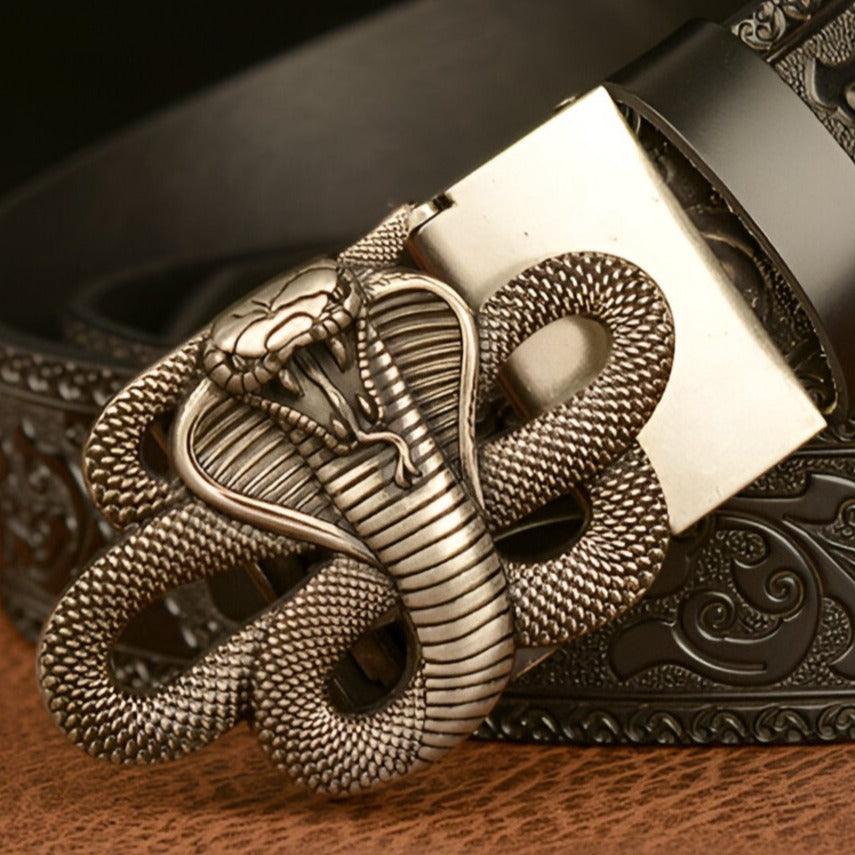Ceinture Esprit Animal à motif Cobra, modèle Riley - La Boutique de la Ceinture
