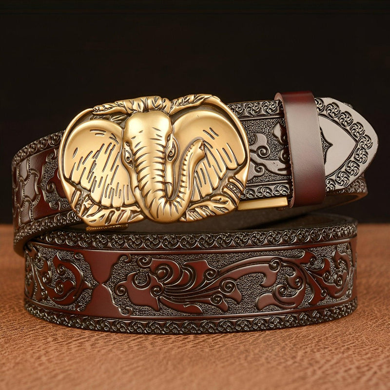 Ceinture Esprit Animal à motif tête d'éléphant, modèle Rowen