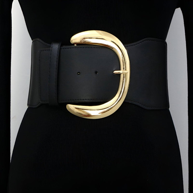 Ceinture Extra Large XXL à boucle dorée imposante, modèle Ariane
