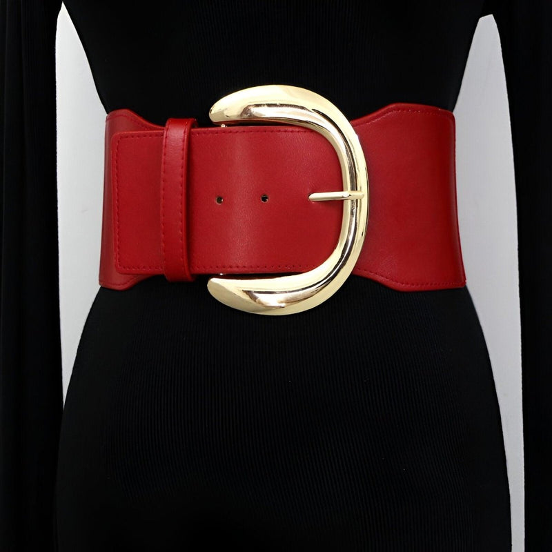 Ceinture Extra Large XXL à boucle dorée imposante, modèle Ariane