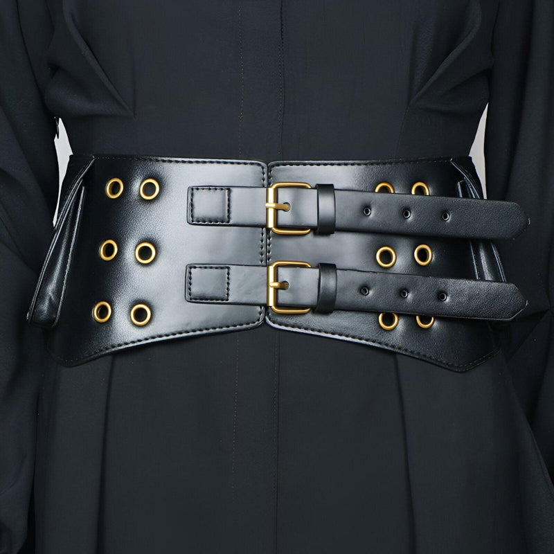 Ceinture Extra Large XXL à double boucles, avec poche, modèle Solenn