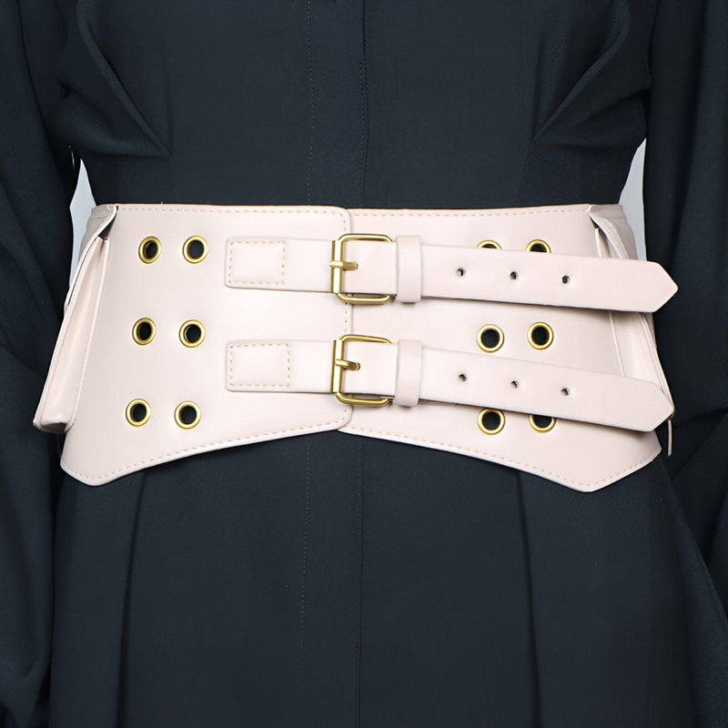 Ceinture Extra Large XXL à double boucles, avec poche, modèle Solenn