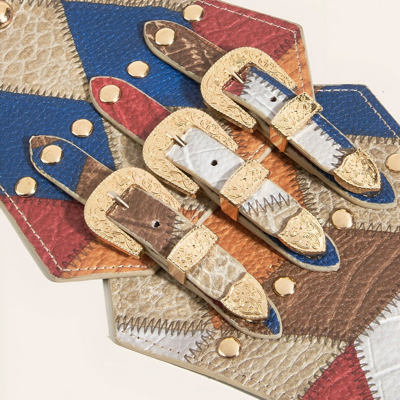 Ceinture Extra Large XXL avec boucle ardillon multi rang, modèle Albane