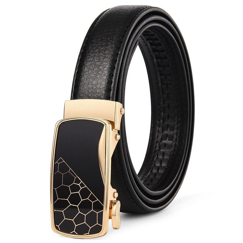 Ceinture femme à boucle automatique dorée, modèle Grigol