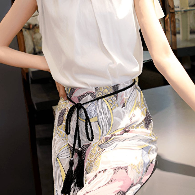 Ceinture fine à nouer modèle Tumunia