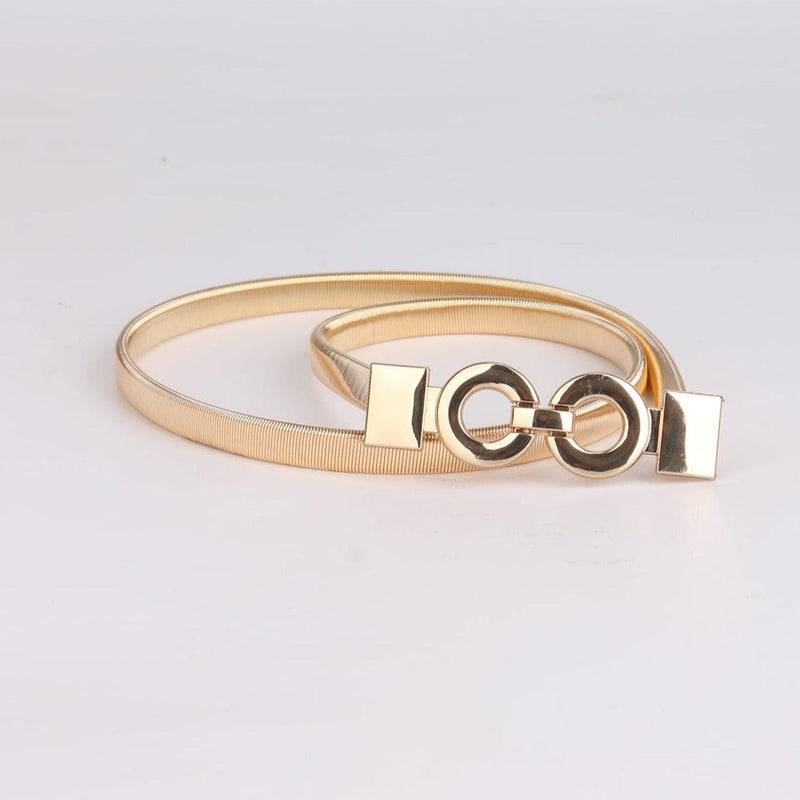 Ceinture fine dorée en métal extensible pour femme, modèle Krokae