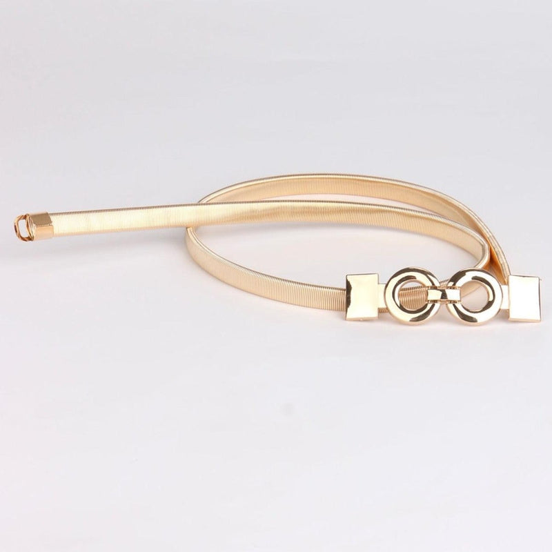 Ceinture fine dorée en métal extensible pour femme, modèle Krokae