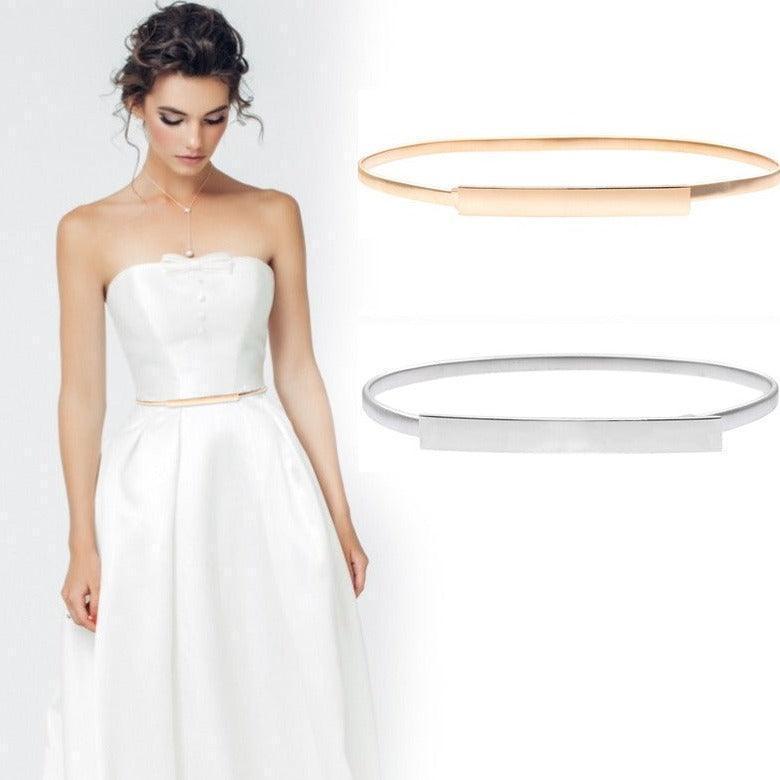 Ceinture fine dorée ou argentée pour femme, modèle Dhoxia