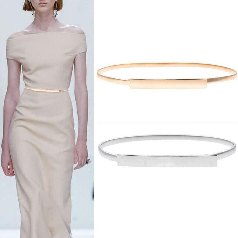 Ceinture fine dorée ou argentée pour femme, modèle Dhoxia