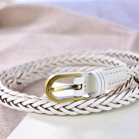 Ceinture fine en cuir tressé, modèle Angel - La Boutique de la Ceinture