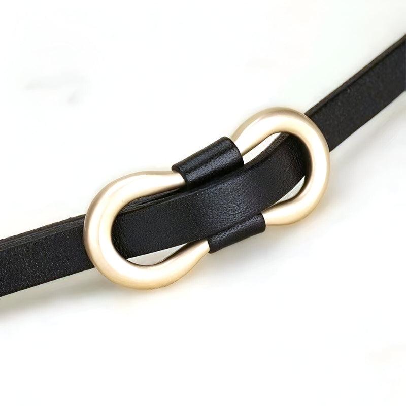 Ceinture fine en simili vegan, boucle chic pour femme, modèle Yesenia