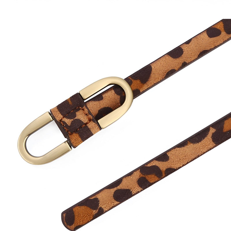 Ceinture fine imprimé léopard pour femme, modèle Nala