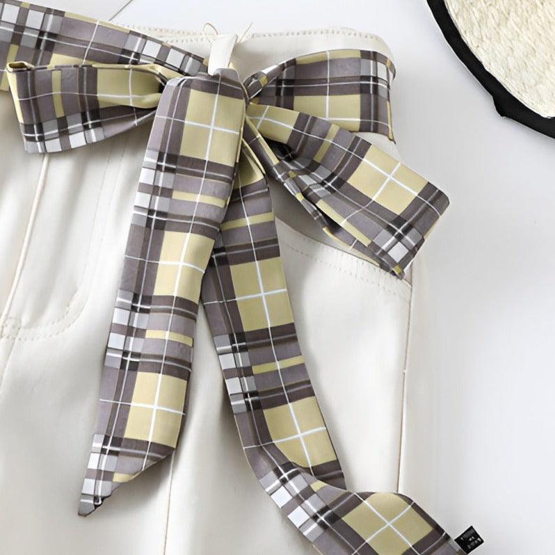 Ceinture foulard à carreaux, modèle Tilde - La Boutique de la Ceinture