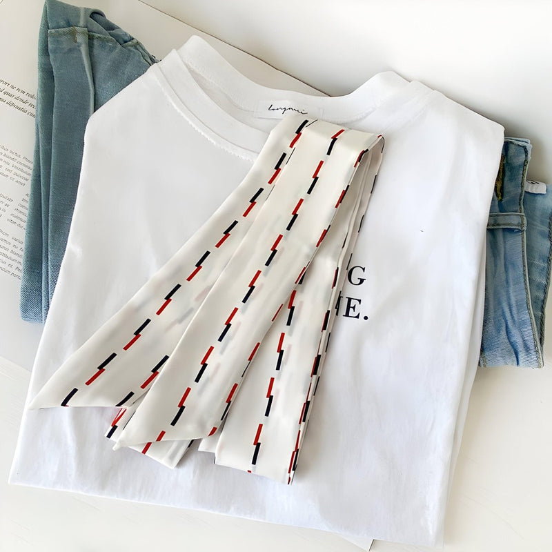 Ceinture foulard, à motifs bandes de couleurs, modèle Lento