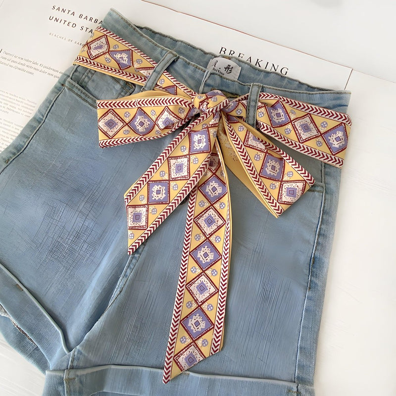 Ceinture foulard, à motifs carreaux abstraits, modèle Borra