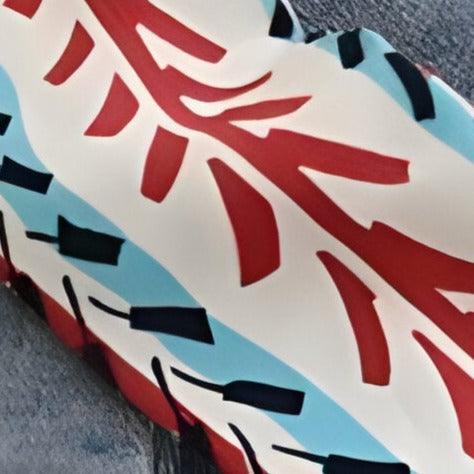 Ceinture foulard, à motifs feuilles et chevrons, modèle Molino - La Boutique de la Ceinture