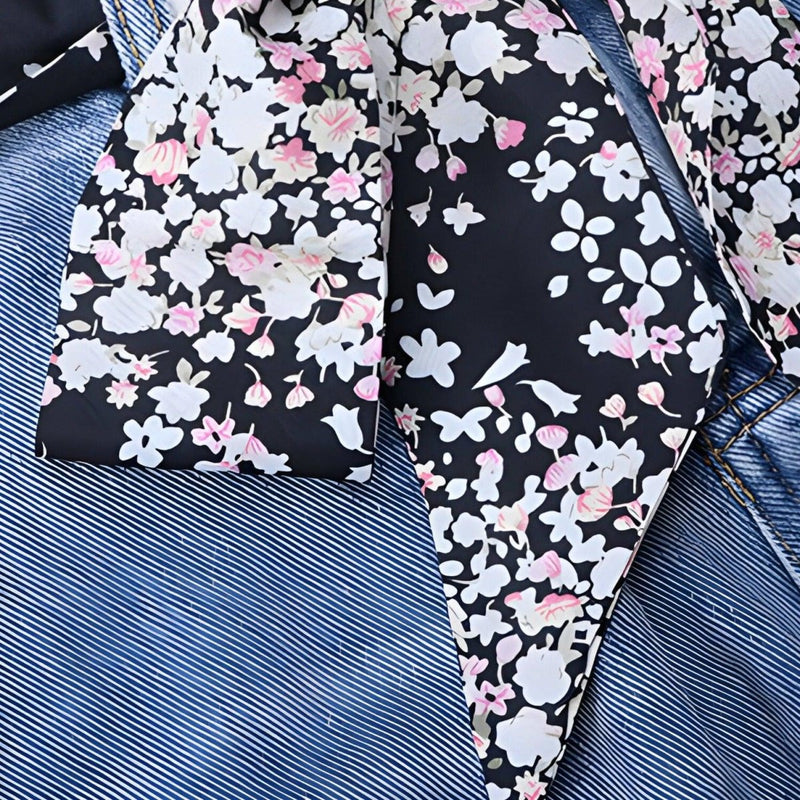 Ceinture foulard, à motifs floraux roses, modèle Cirilla