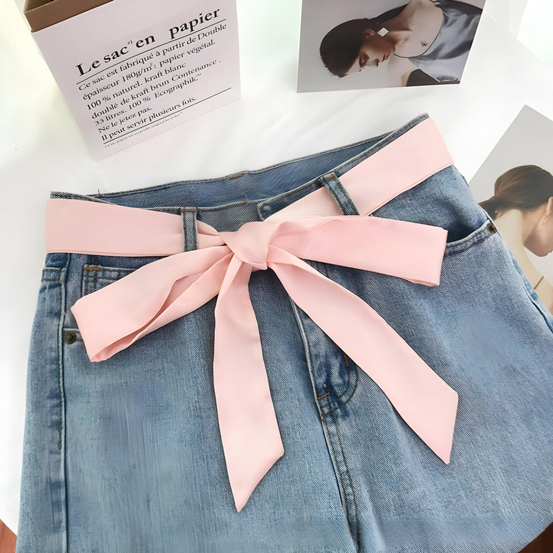 Ceinture foulard, couleur unie, modèle Leda