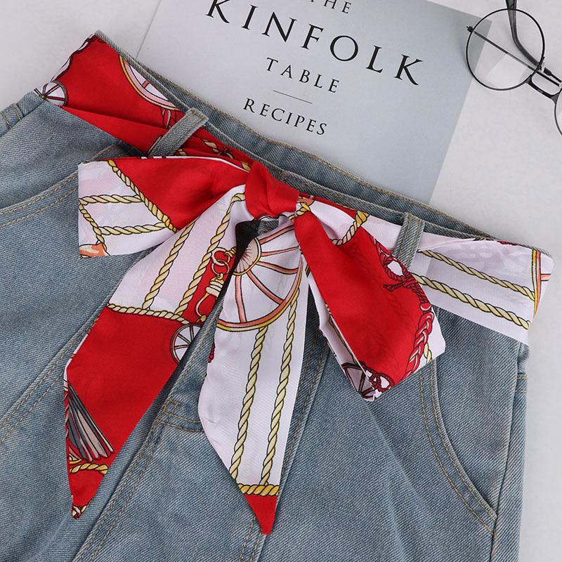 Ceinture foulard en soie avec motif calèche, modèle Diana - La Boutique de la Ceinture