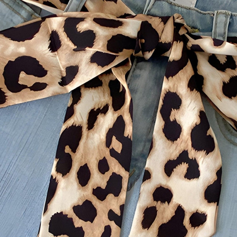 Ceinture foulard, imprimée léopard, modèle Fosca