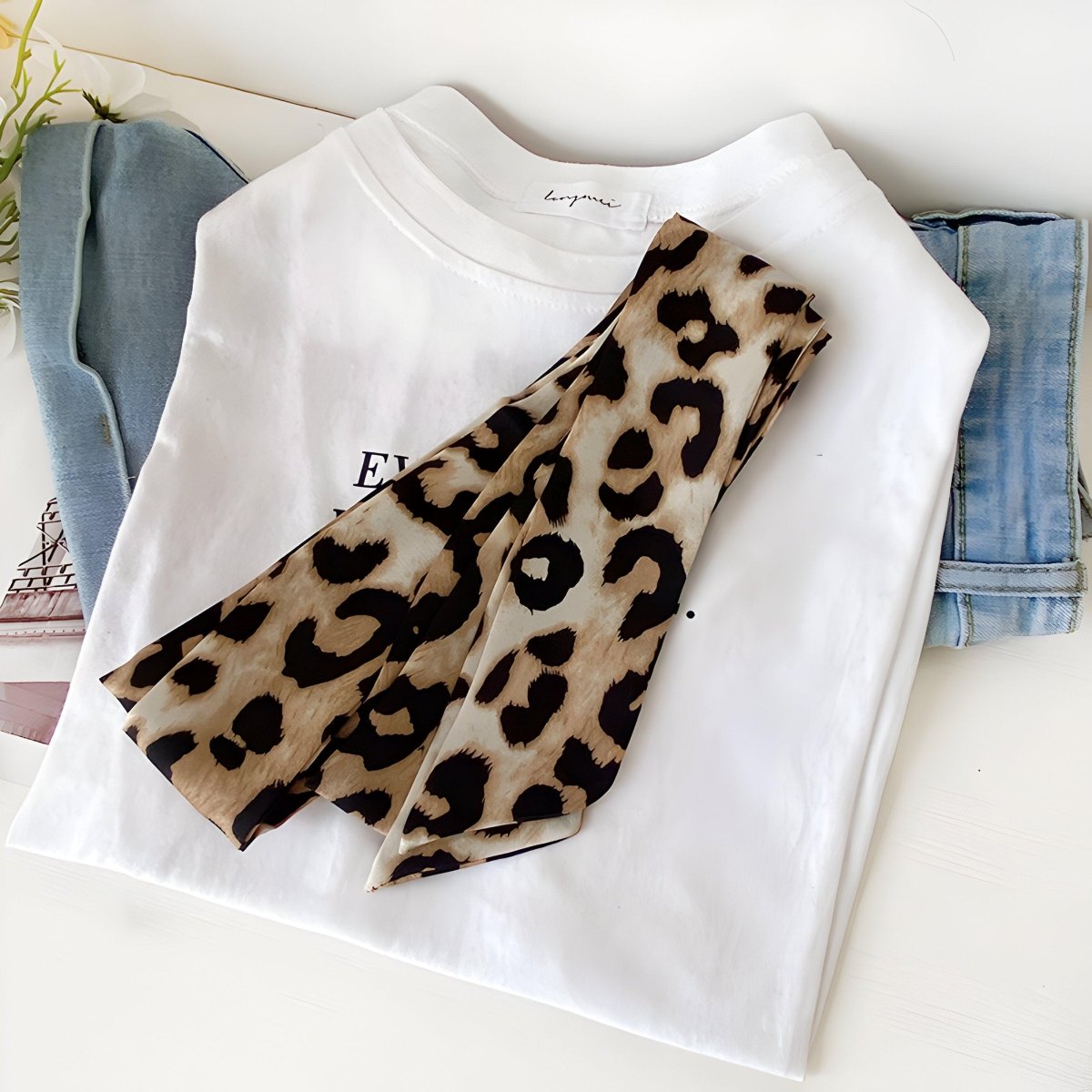 Ceinture foulard, imprimée léopard, modèle Fosca - La Boutique de la Ceinture